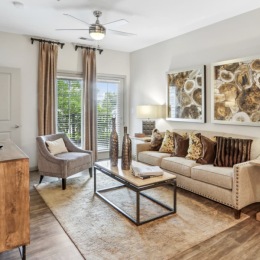 living area with easy access to other rooms