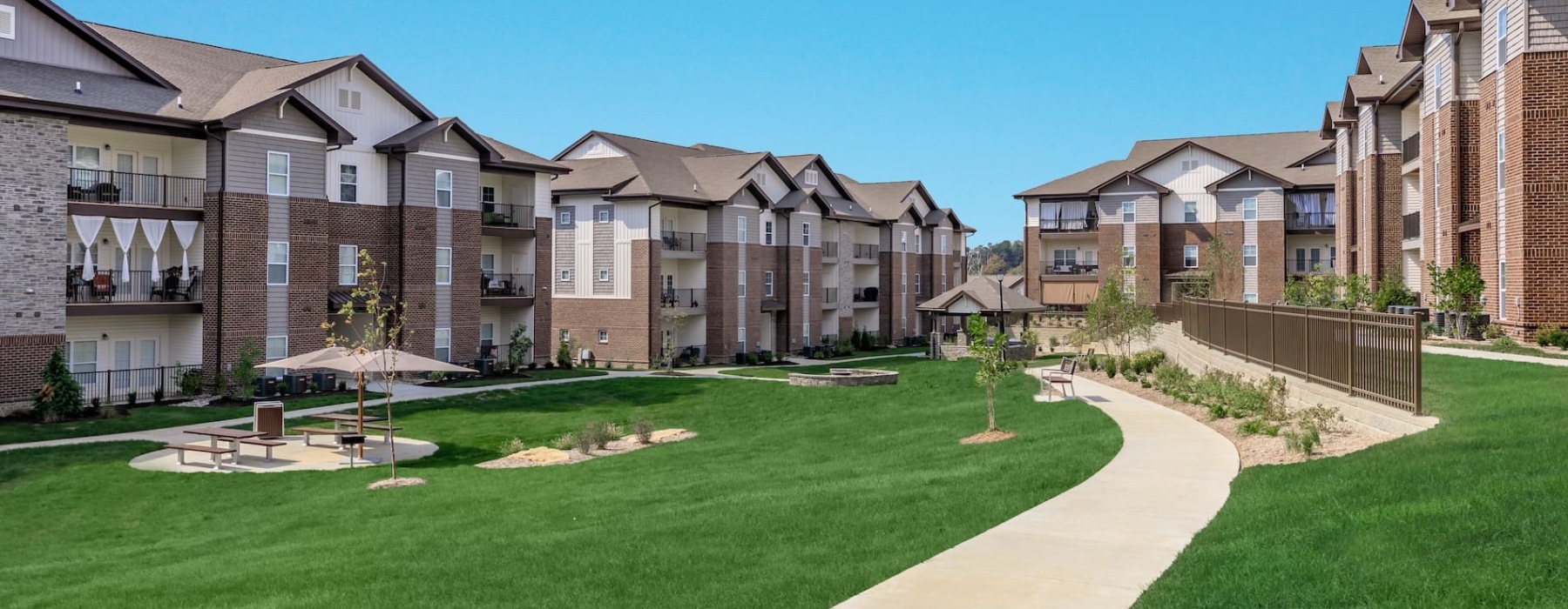many apartment buildings