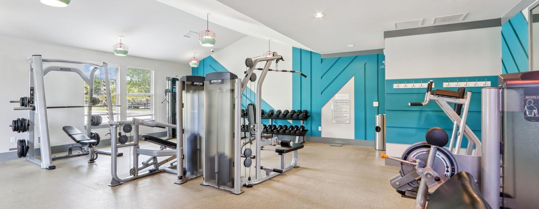 a room with exercise equipment